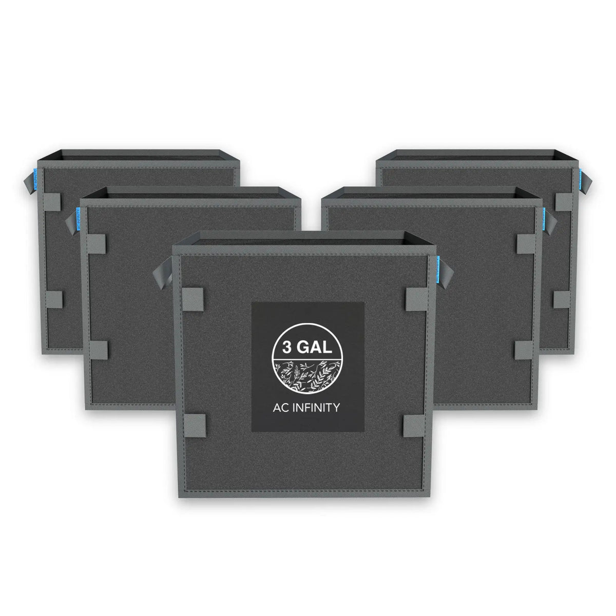 AC Infinity quadratische Stofftöpfe – 11 l, 500 g/m², 5er-Pack