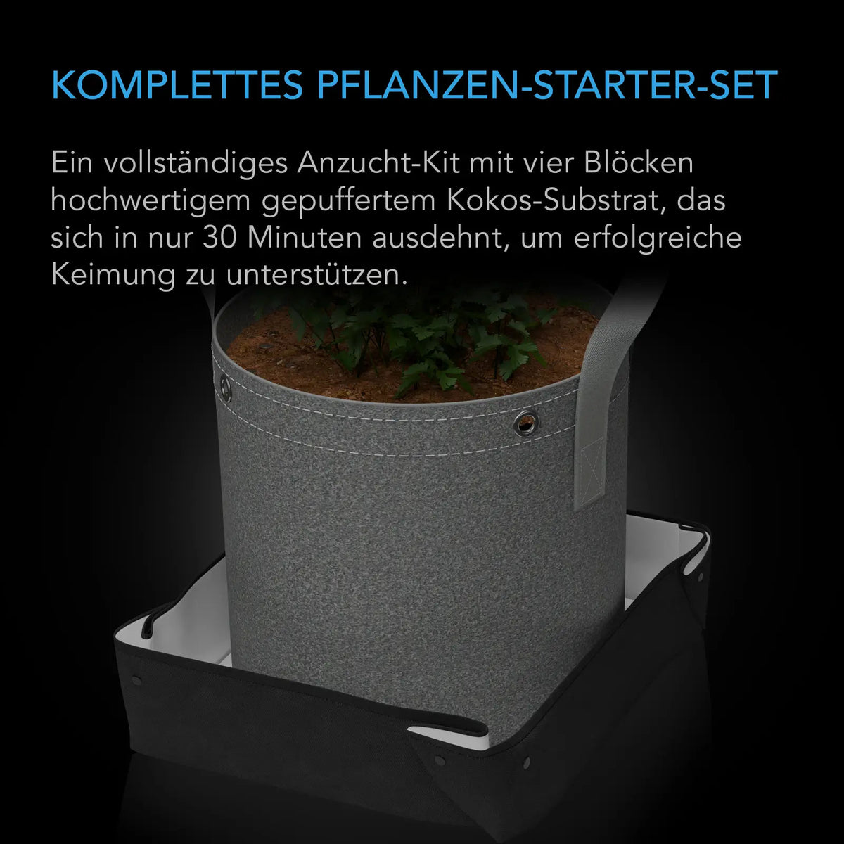 AC Infinity Instant Potting Mix Kit – Infografik Komplettes Pflanzen-Starter-Set