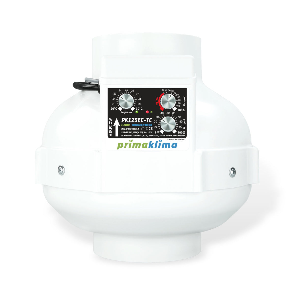 Prima Klima PK125EC-TC EC-Rohrventilator 125 mm