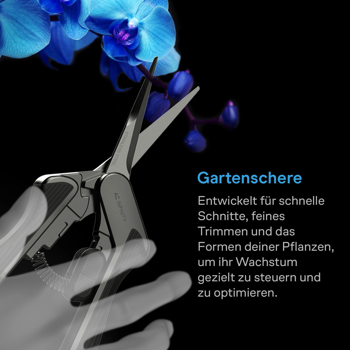 AC Infinity Edelstahl-Astschere – Infografik Gartenschere
