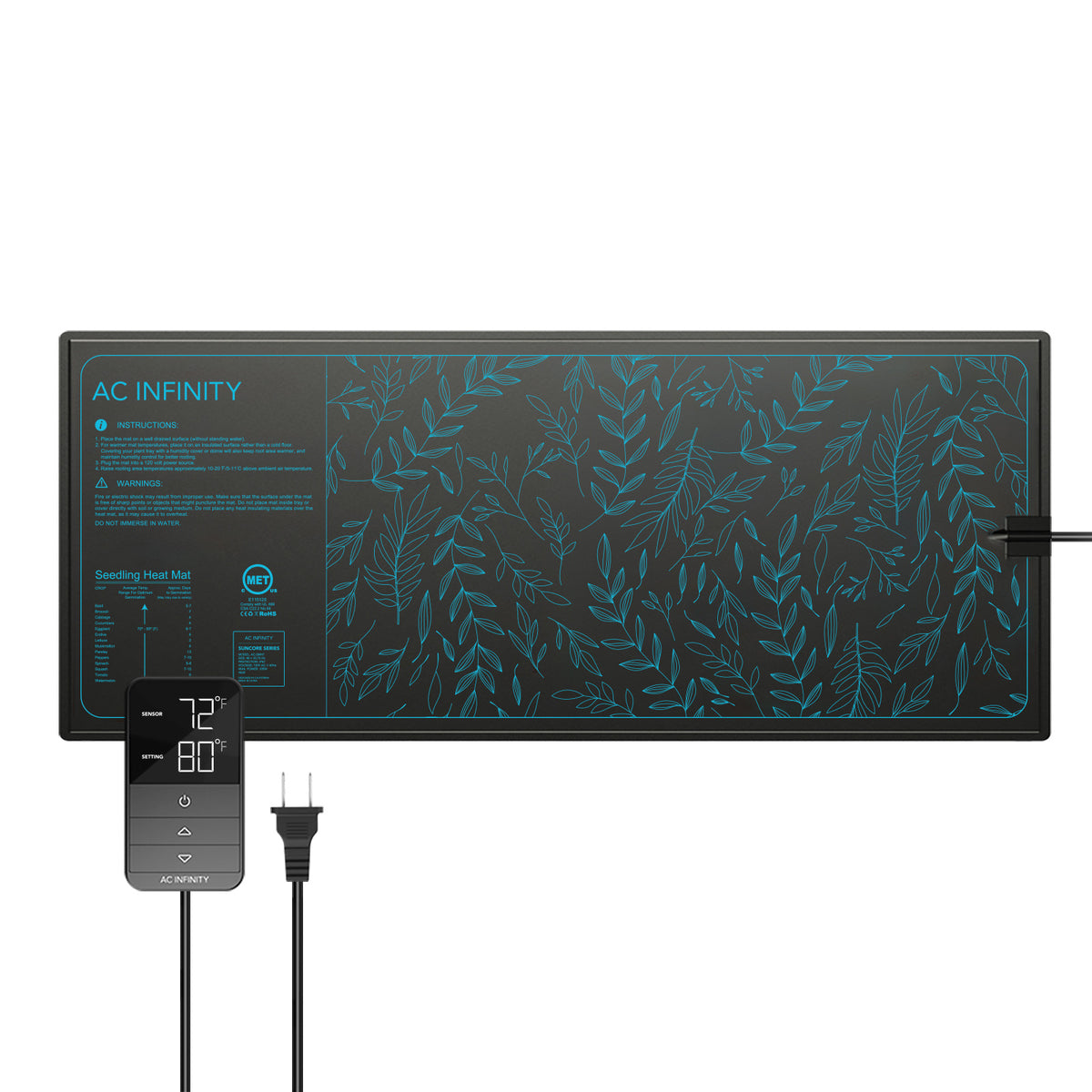 AC Infinity SUNCORE H7 – Heizmatte 121,9 × 52,7 cm mit Regler