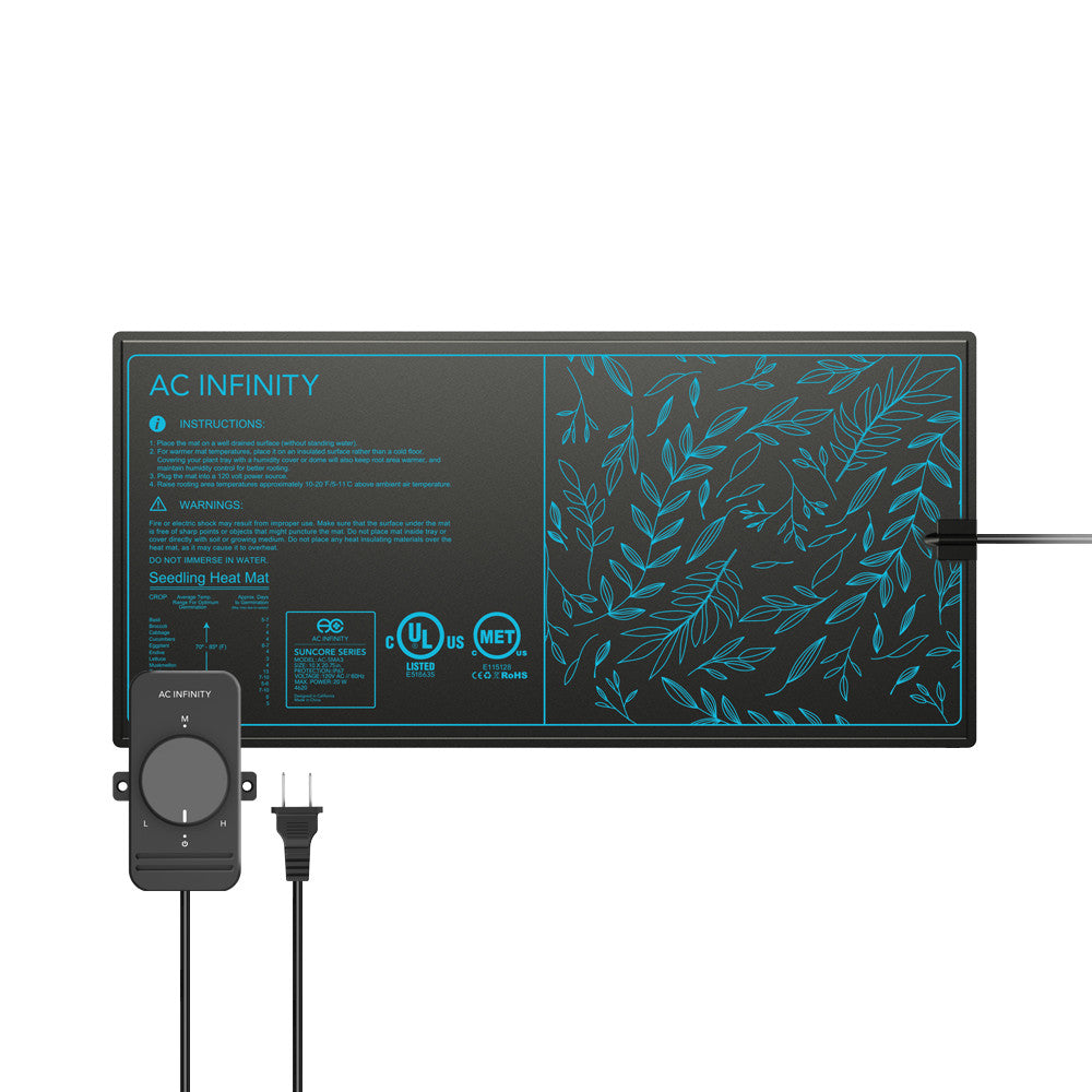 AC Infinity SUNCORE S3 – Heizmatte 25,4 × 52,7 cm mit Temperaturregler