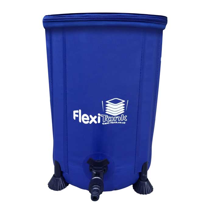 AutoPot FlexiTank 25 Liter, blau, aufgebaut, mit Hahn