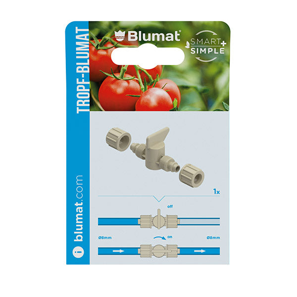 Blumat Absperrventil 8-8 mm, Verpackung Vorderseite