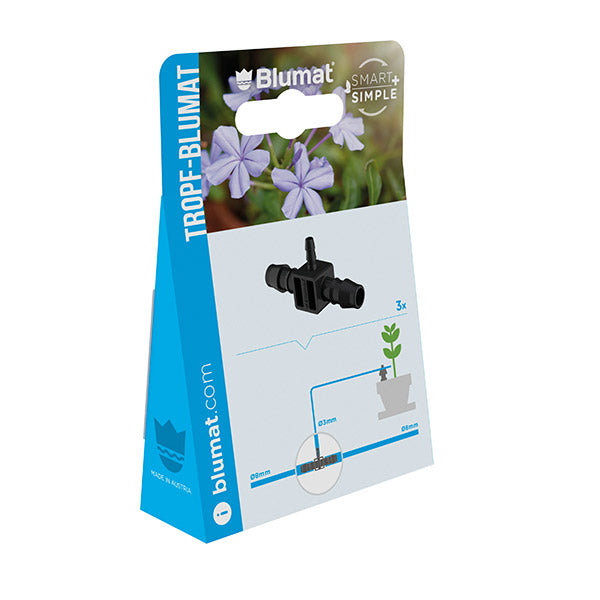 Blumat T-Stück 8-3-8 mm, Verpackung seitlich