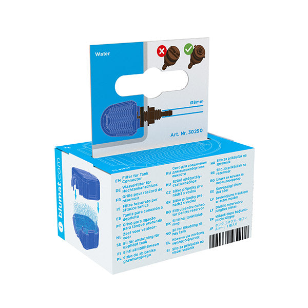 Blumat Wasserfilter für Hochtankanschluss, Verpackung Rückseite
