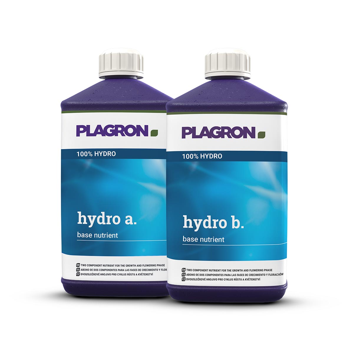 Plagron Hydro A+B Set 1 L A + 1 L B, zwei Flaschen, mineralischer Hydro-Dünger