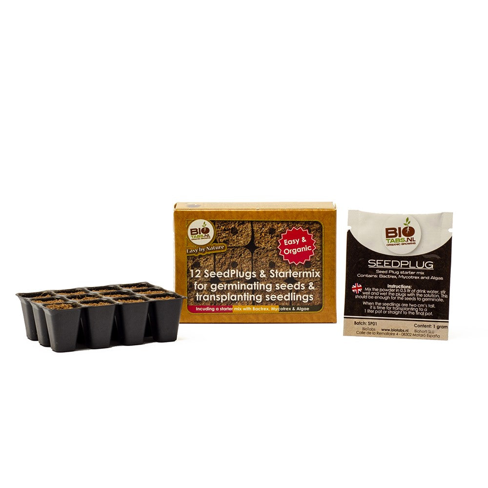 BioTabs SeedPlugs – Anzuchttray mit zwölf Zellen und Startermix