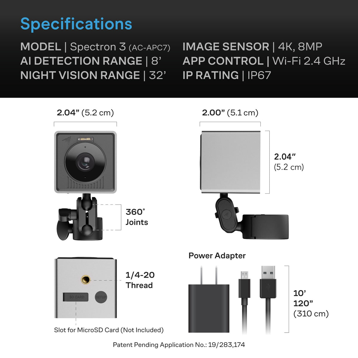 AC Infinity SPECTRON 3 – Technische Daten und Maße