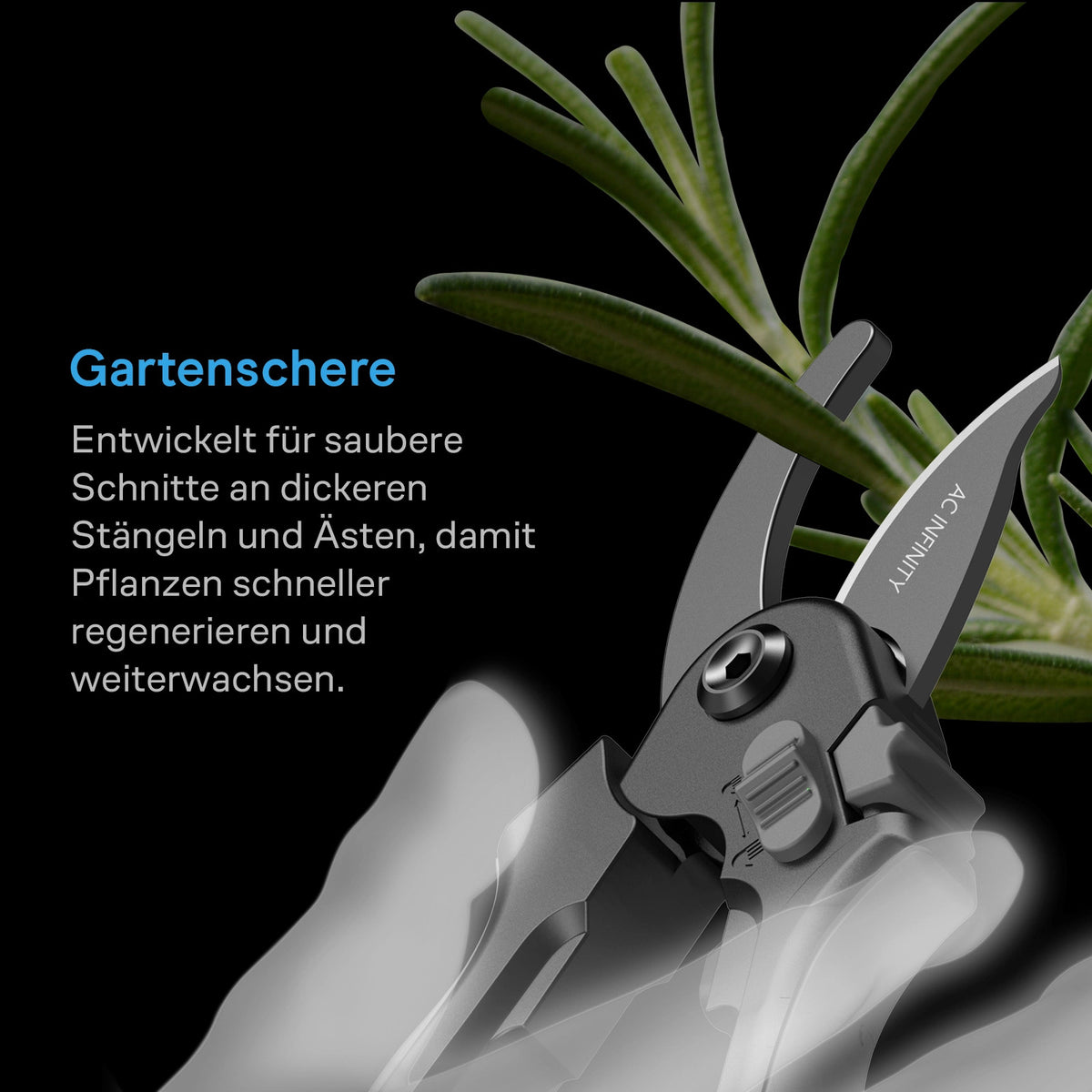 AC Infinity Präzisionsschere – Infografik Gartenschere