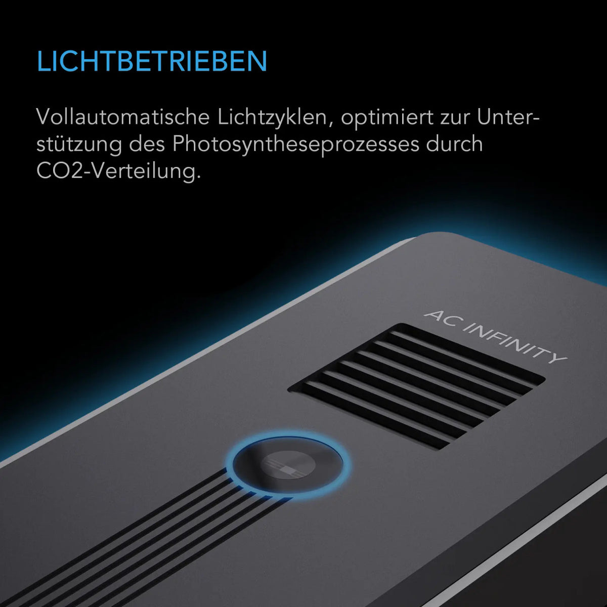 AC Infinity CO₂- und Lichtsensor – Infografik Lichtbetrieben