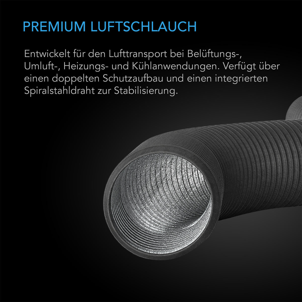 AC Infinity flexibler Luftschlauch – Infografik Premium Luftschlauch