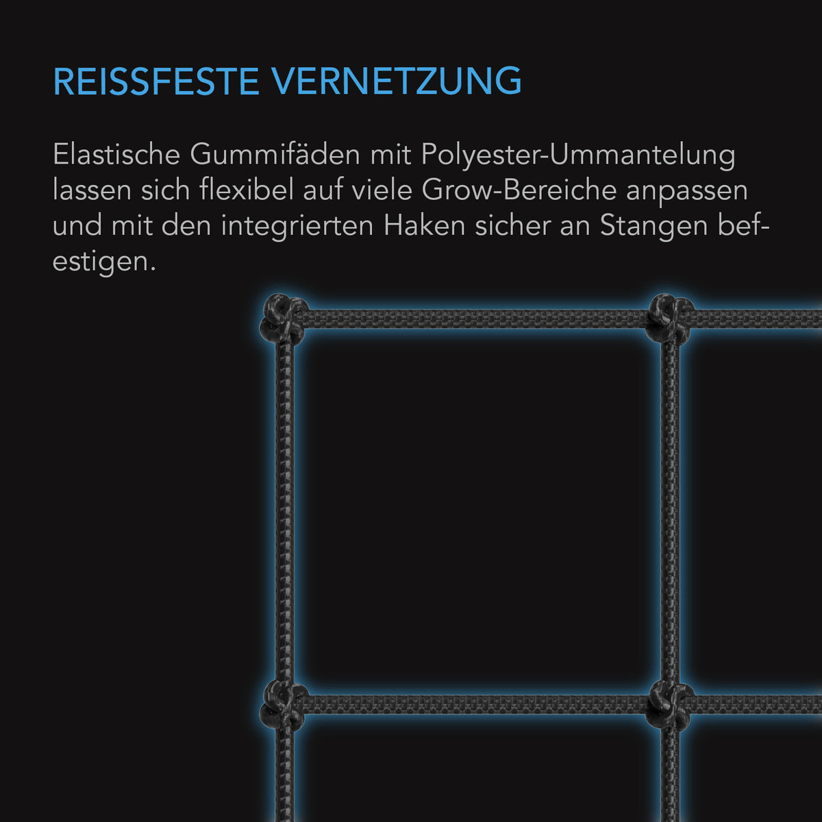 AC Infinity Grow-Zelt-Gitternetz – Infografik Reißfeste Vernetzung