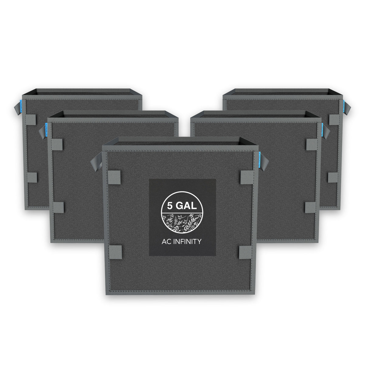 AC Infinity Stofftöpfe quadratisch – 19 Liter, 28 × 28 cm, 5er-Pack