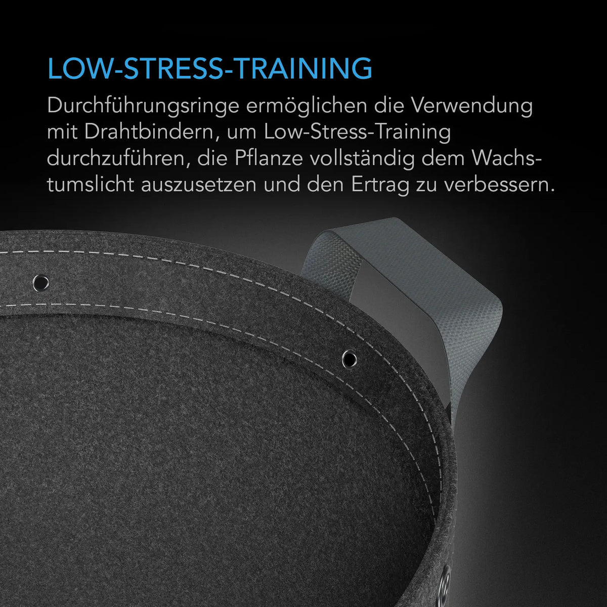 AC Infinity Schwerlast-Stofftöpfe – Infografik Low-Stress-Training