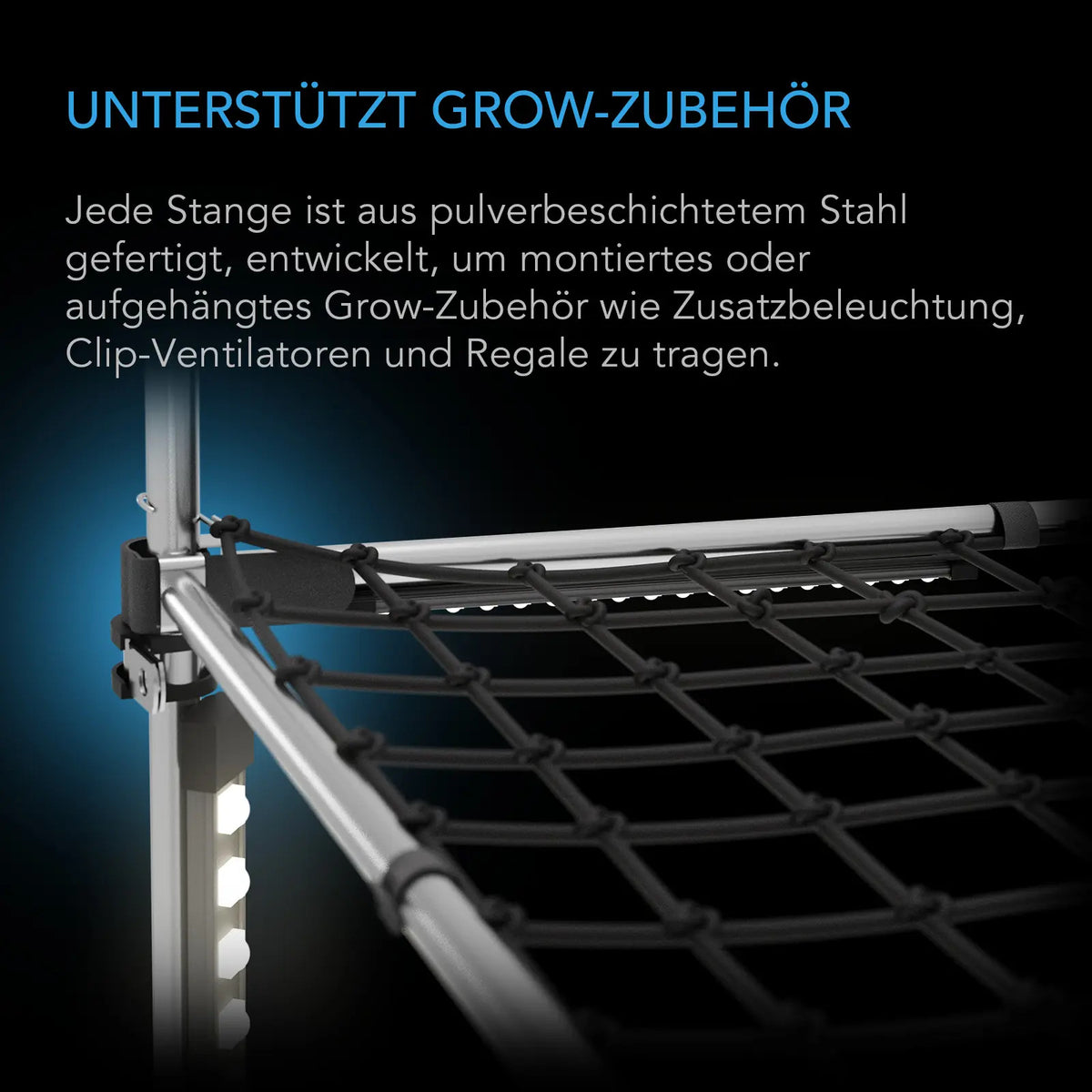 AC Infinity Zelt-Montagestangen – Infografik Unterstützt Grow-Zubehör