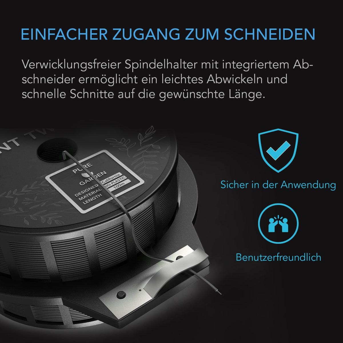 AC Infinity Bindedraht mit Schneider – Infografik Einfacher Zugang zum Schneiden