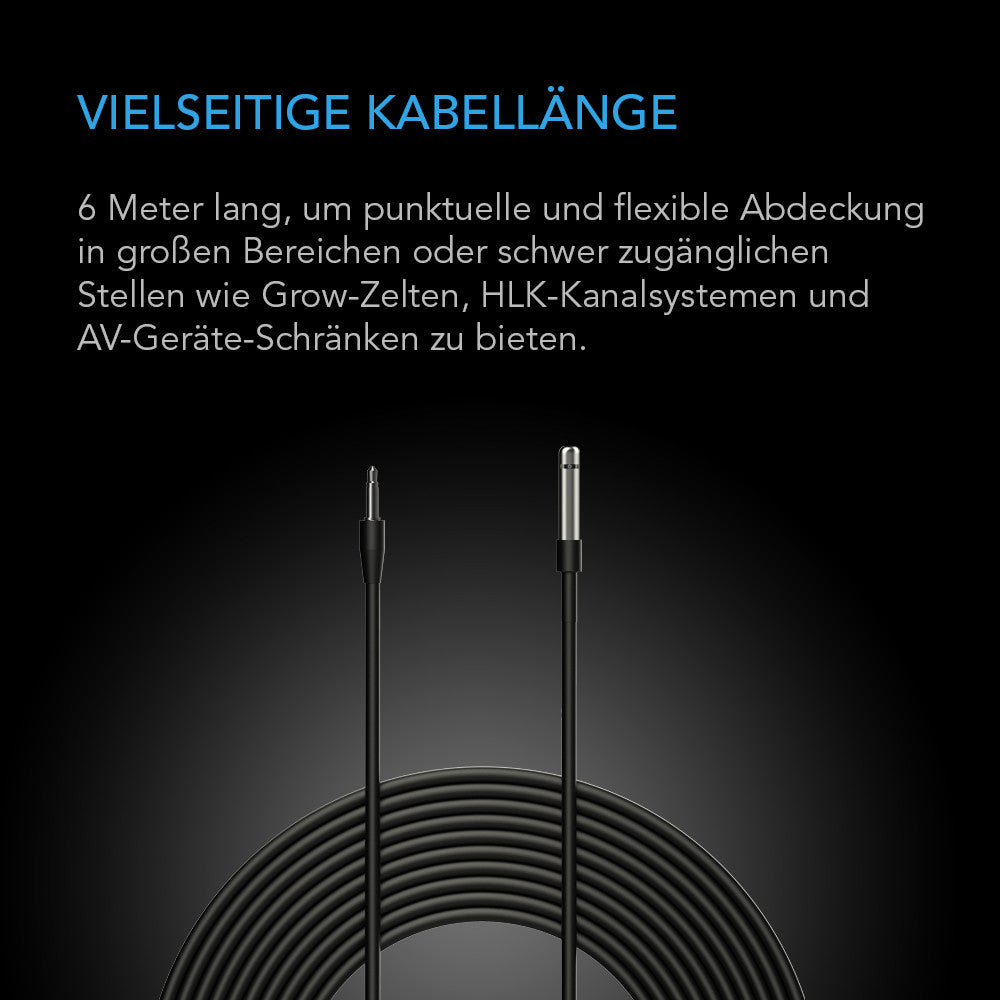 AC Infinity Controller-Sensor-Sonde – Infografik Vielseitige Kabellänge