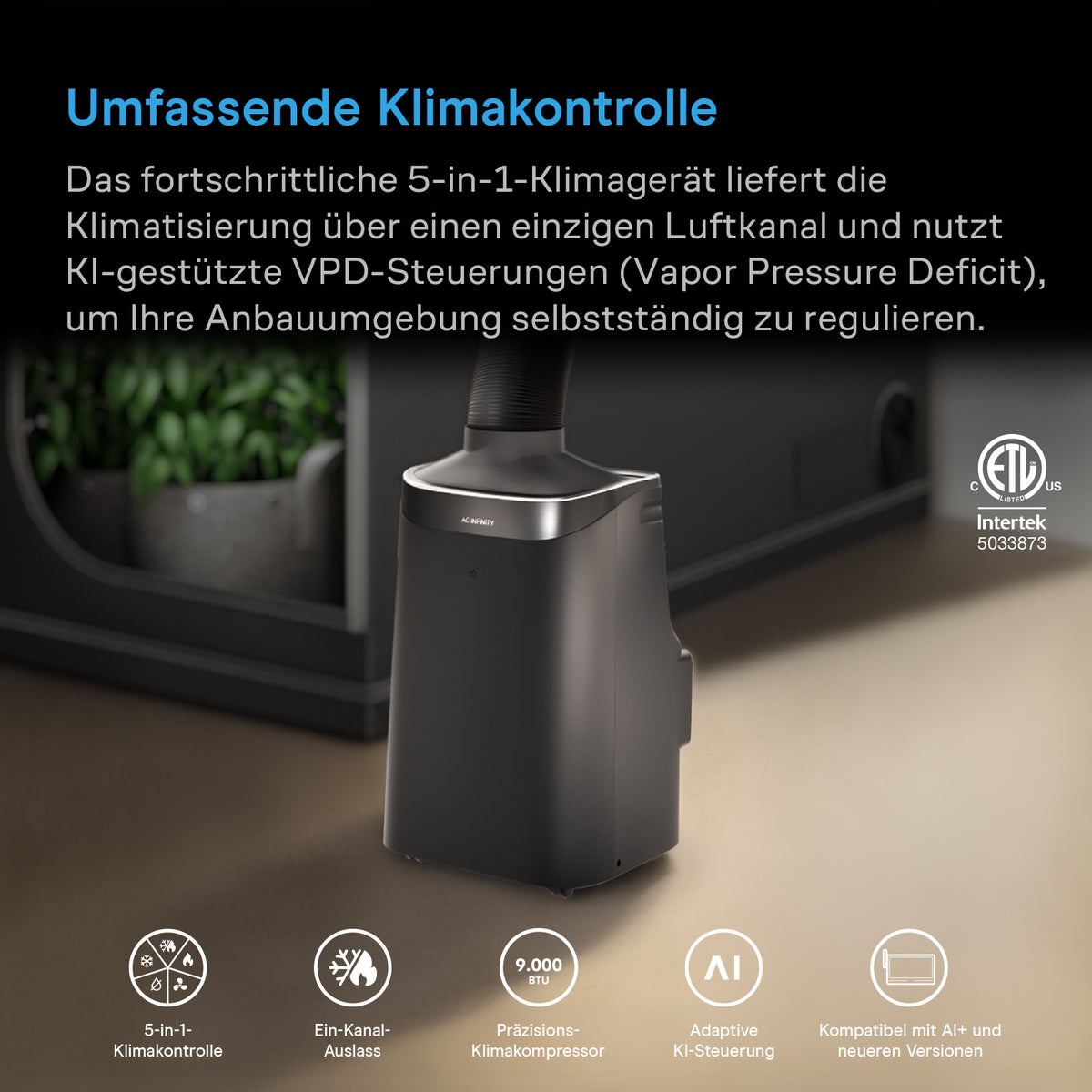 AC Infinity TERRAFORM 9 – Infografik Umfassende Klimakontrolle