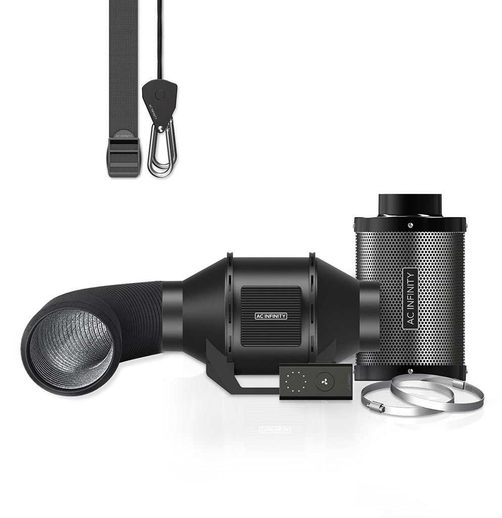 AC Infinity Luftfilter-Set 100 mm mit CLOUDLINE A4 und Aktivkohlefilter