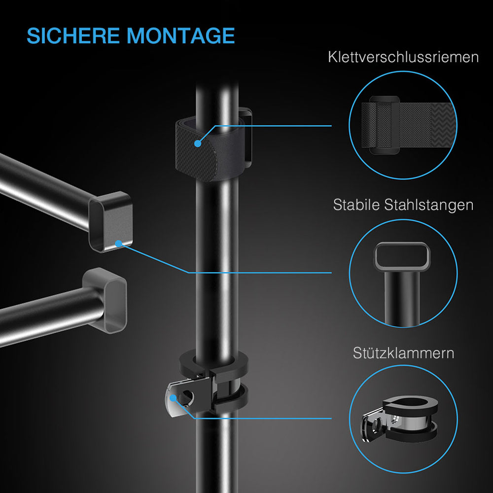 AC Infinity Montagestangen – Infografik Sichere Montage