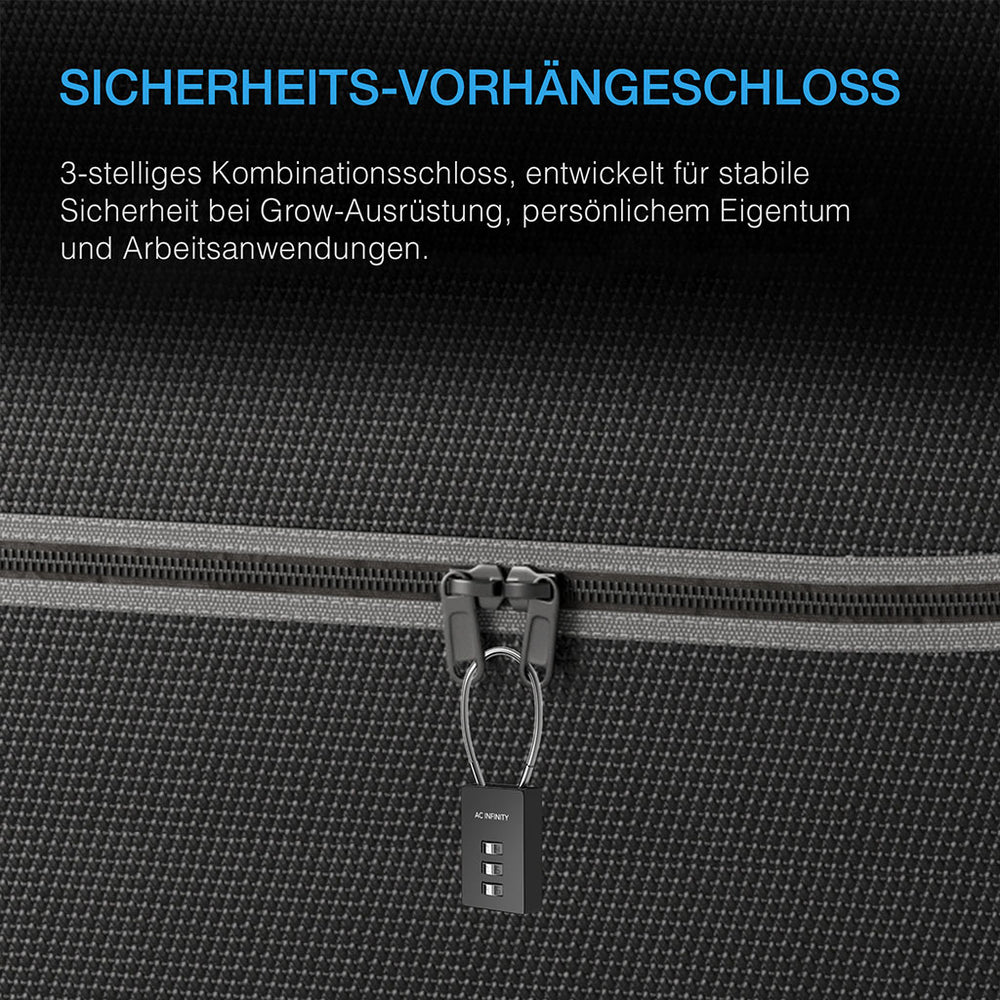 AC Infinity Sicherheits-Kombinationsschloss am Reissverschluss