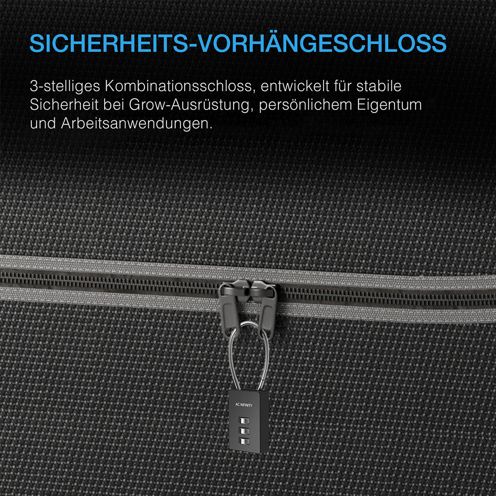 AC Infinity Sicherheits-Kombinationsschloss am Reissverschluss