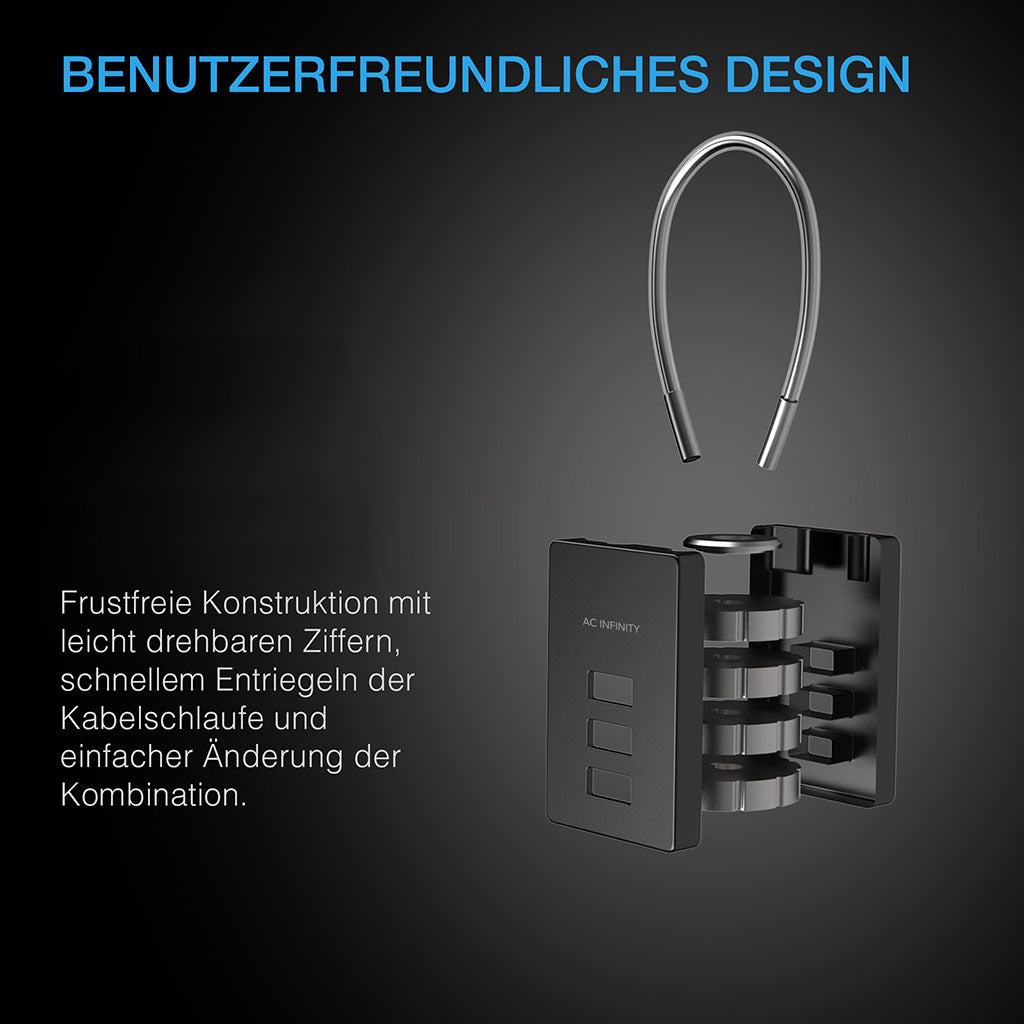 Benutzerfreundliches dreistelliges AC Infinity Schloss