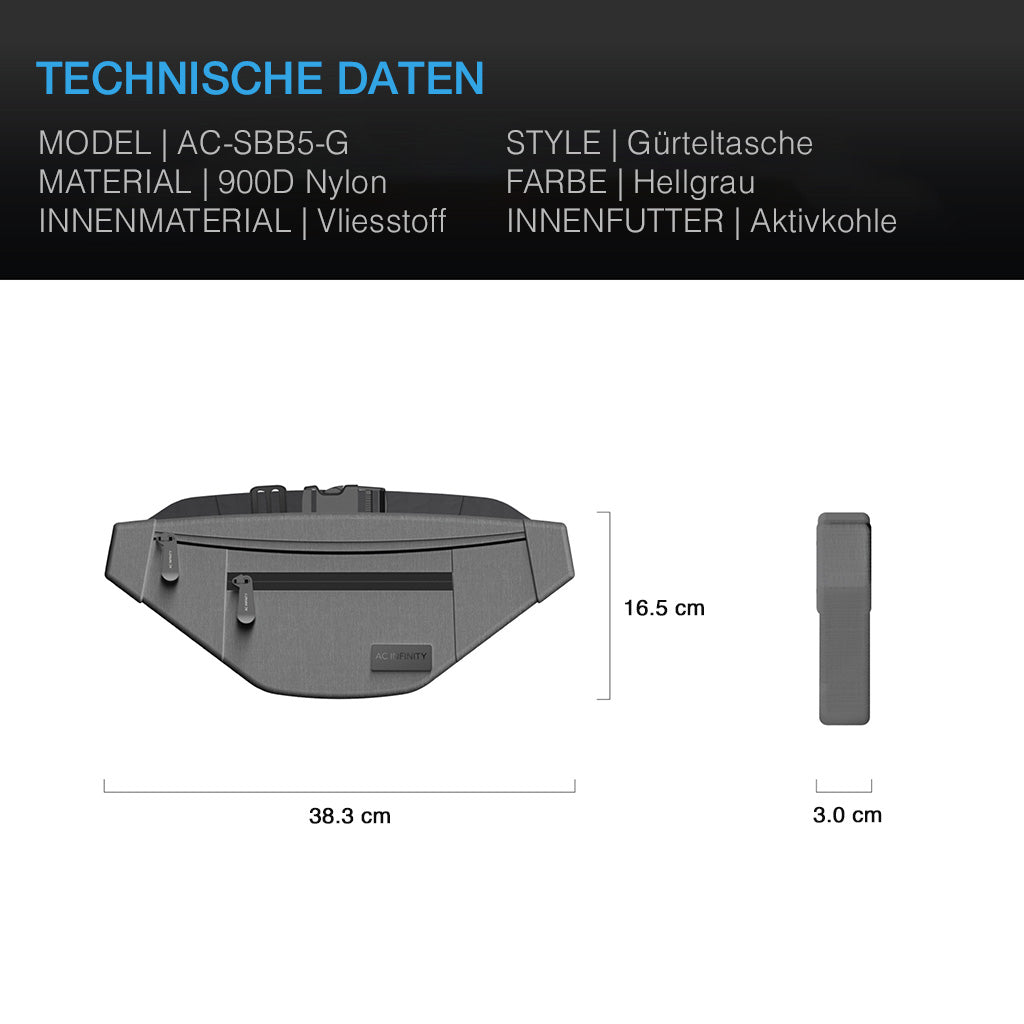 Technische Daten der AC Infinity Hip Bag AC-SBB5-G