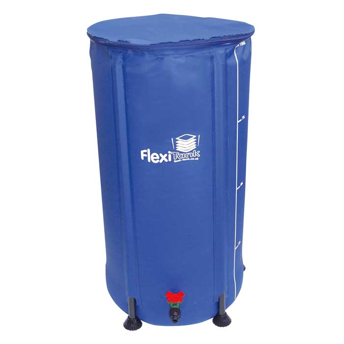 AutoPot FlexiTank 100 Liter, blau, mit rotem Hahn