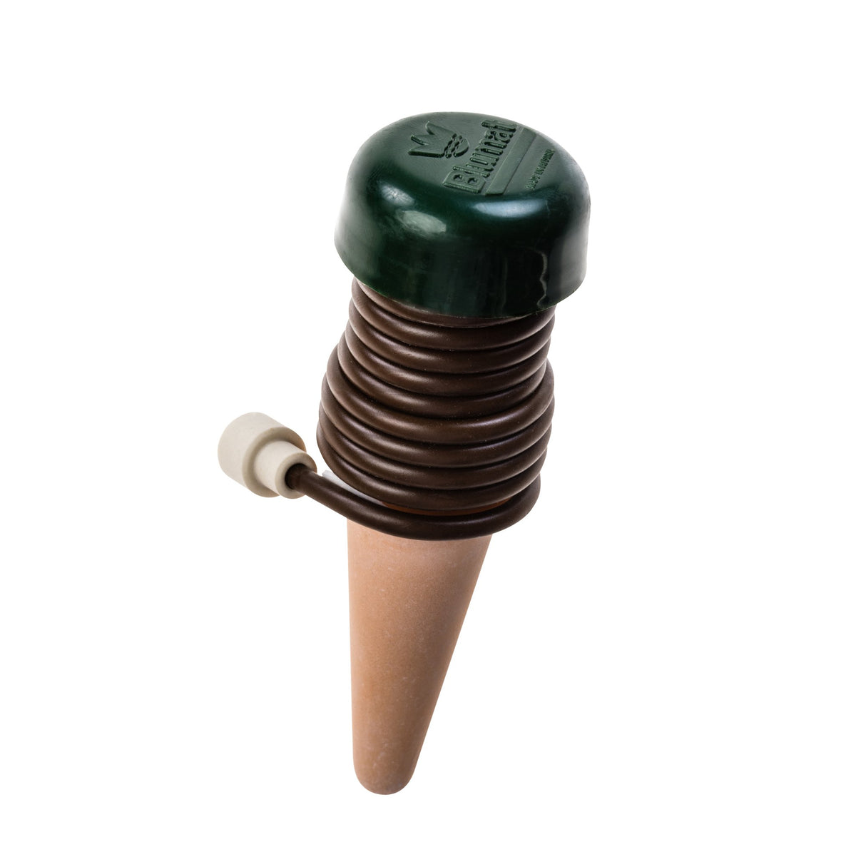Blumat Classic Tonkegel mit aufgewickeltem Schlauch, Frontansicht