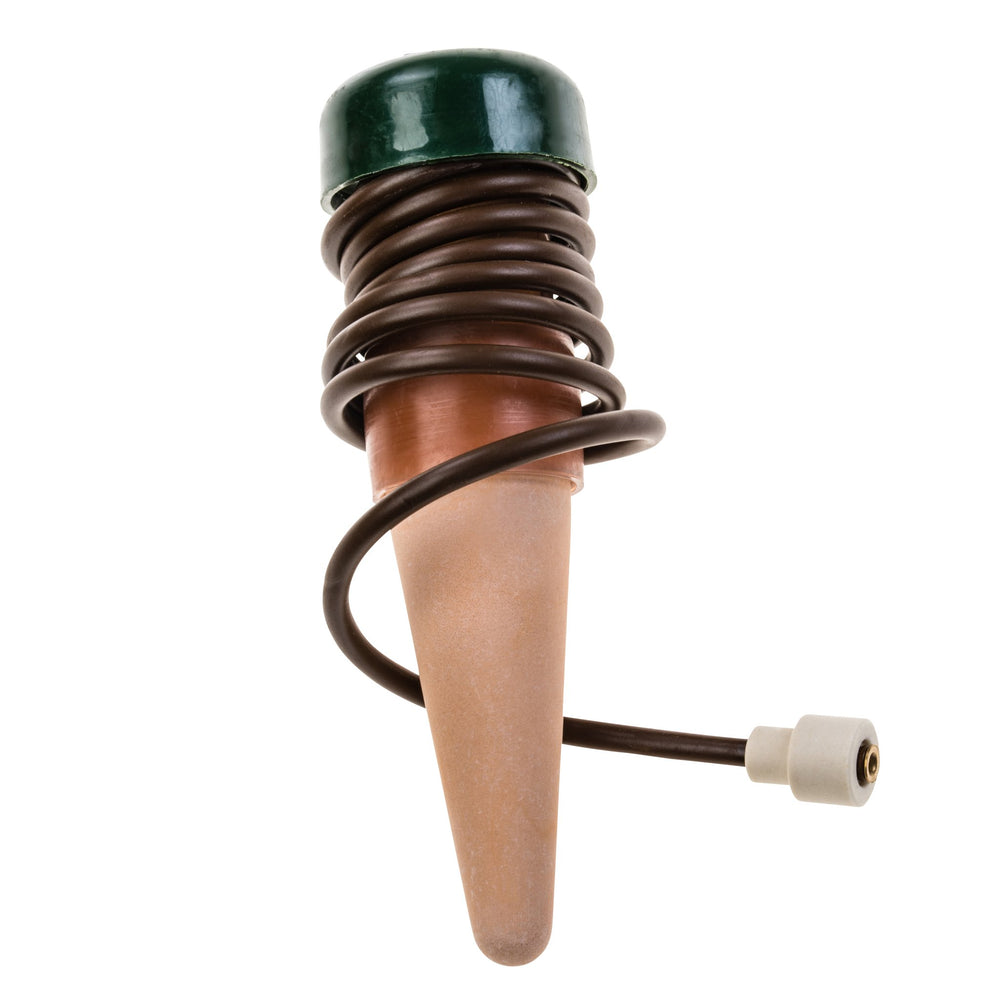 Blumat Classic Tonkegel mit teils abgewickeltem Schlauch, Seitenansicht