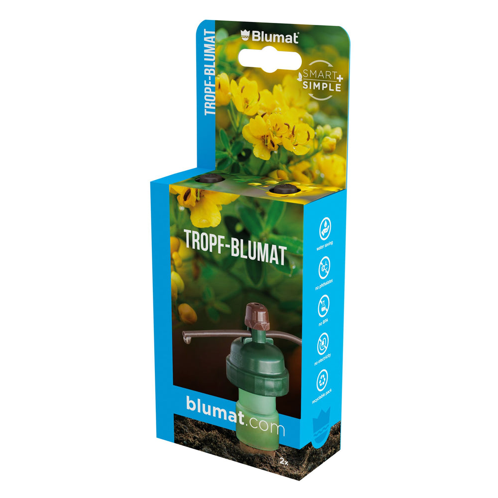 Blumat Tropf-Blumat, 2 Stück, Verpackung Schrägansicht von vorn