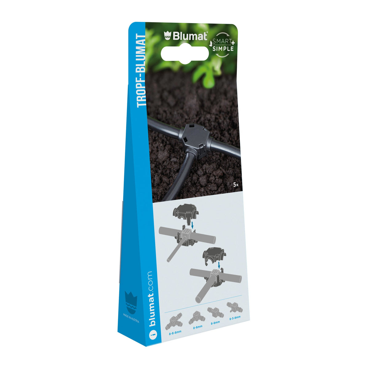 Blumat Schlauchsicherungsklemmen 8-3/8-8 mm, Verpackung Seitenansicht