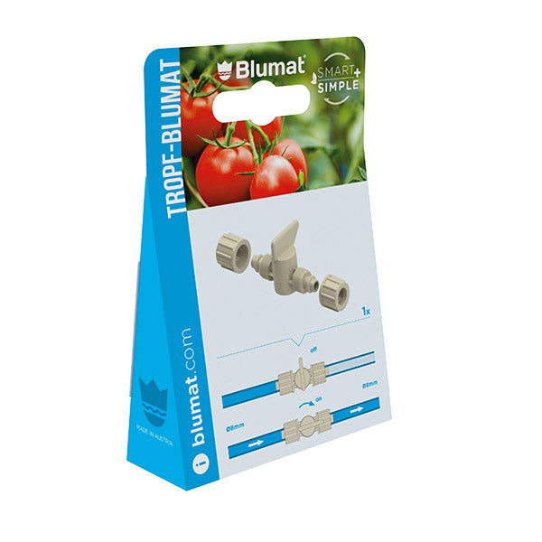 Blumat Absperrventil 8-8 mm, Verpackung seitlich