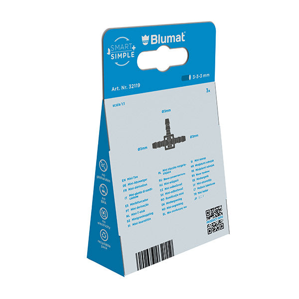 Blumat Mini-Abzweiger 3-3-3 mm, Verpackung Rückseite