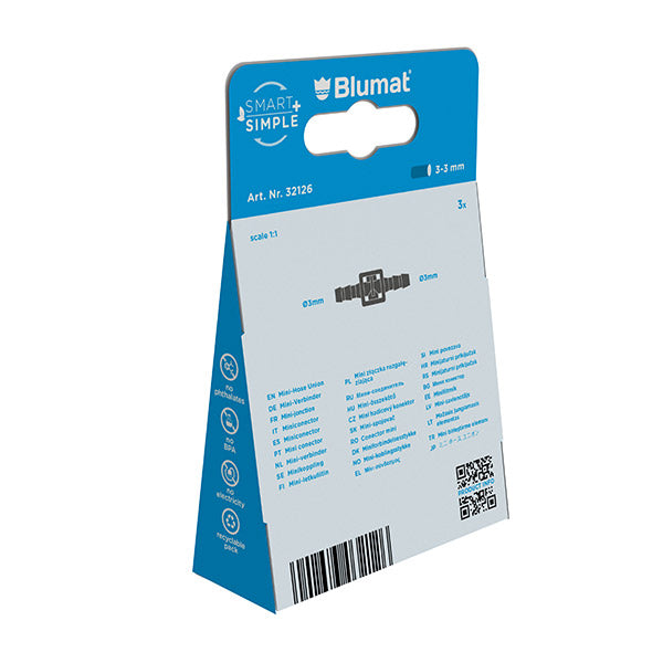 Blumat Mini-Verbinder 3-3 mm, Verpackung Rückseite