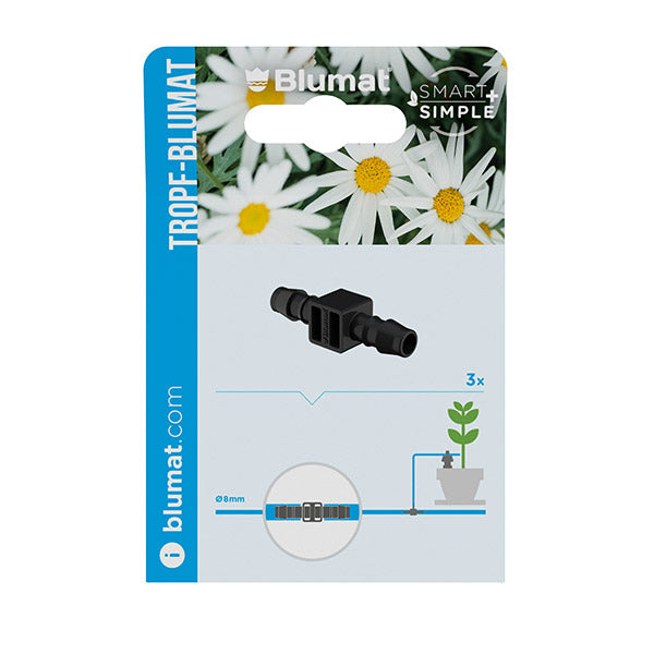 Blumat Schlauchverbinder 8-8 mm, Verpackung Vorderseite