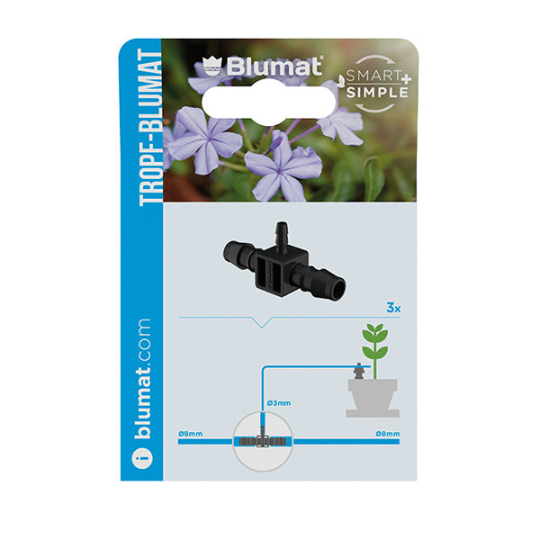 Blumat T-Stück 8-3-8 mm, Verpackung Vorderseite