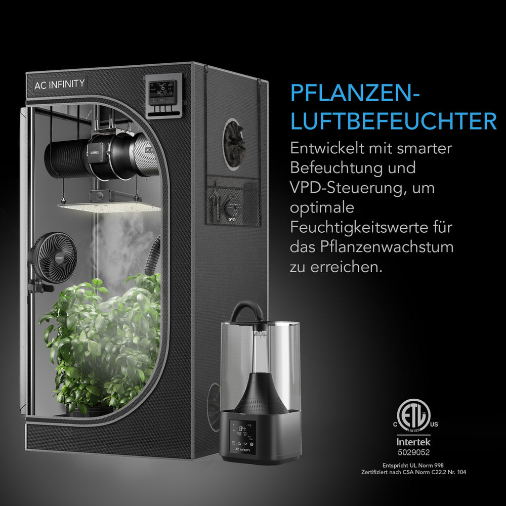 AC Infinity CLOUDFORGE T3 – Infografik Pflanzen-Luftbefeuchter