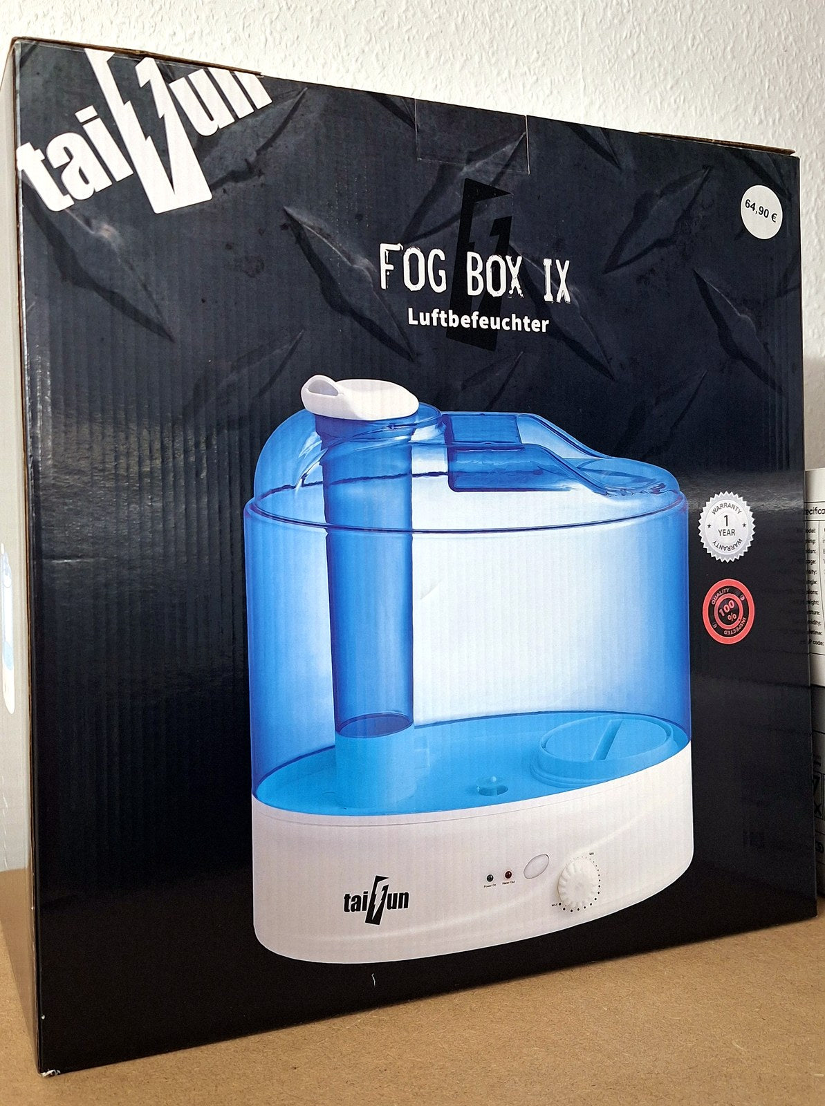 Taifun Fog Box IX Luftbefeuchter 8,7 l, Originalkarton (Foto des angebotenen Artikels)