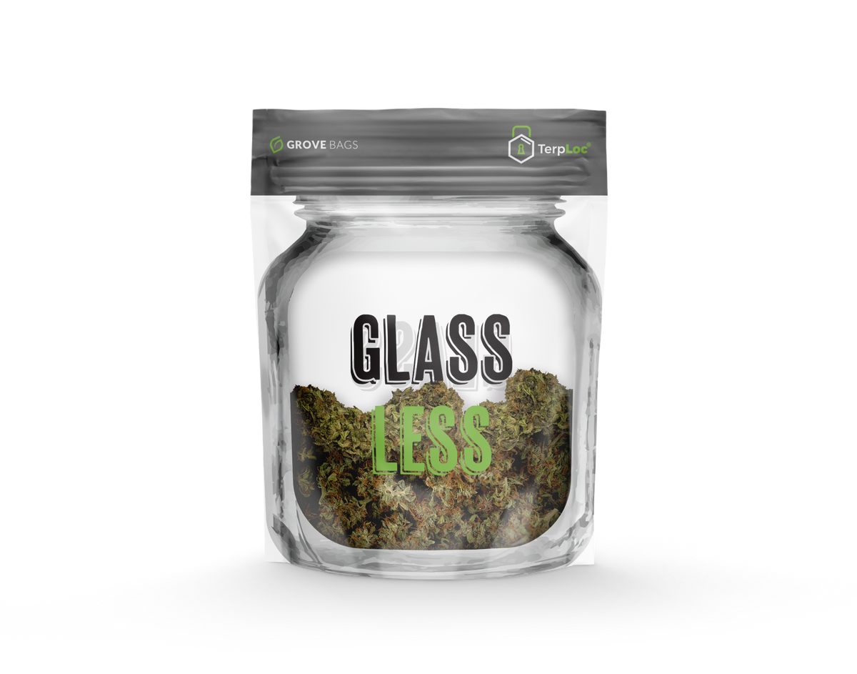 Grove Bags Glassless – 15 g Füllkapazität – Vorderansicht; beispielhafte Befüllung, Inhalt nicht enthalten