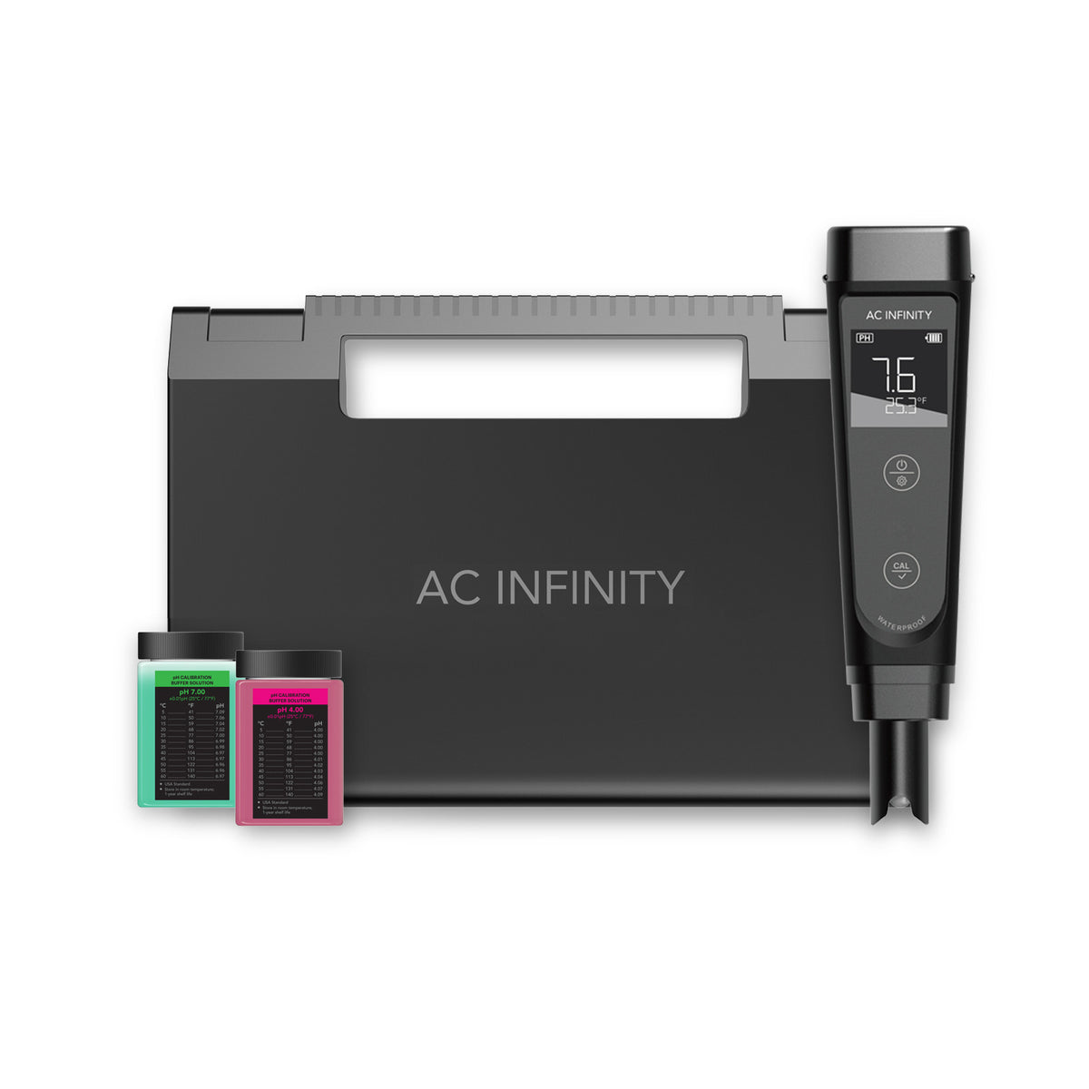 AC Infinity pH-Messgerät-Kit – digitaler Wasser-Tester mit Kalibrierlösungen