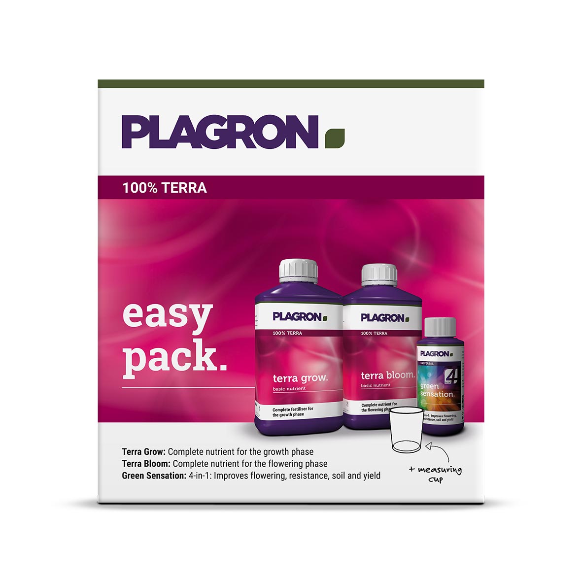 Plagron Easy Pack 100% TERRA, Verpackung, Düngerset mit mineralischen Basisdüngern für Erde