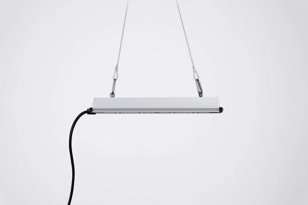 SANlight STIXX 50 hängend im Profil mit Anschlusskabel