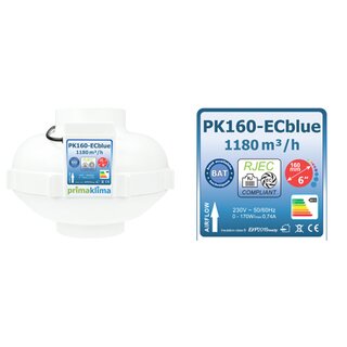 Prima Klima EC Ventilator Blue 1180m³/h 160mm RJEC Multispeed