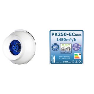 Prima Klima EC Ventilator Blue 1450m³/h 250mm Pa 750 RJEC